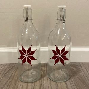 Pair of IKEA “KORKEN” 17 oz bottle with stoppers